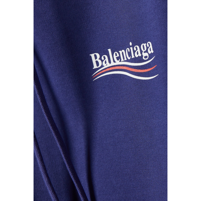 Balenciaga - Political Campaign Medium Fit Hoodie in Organic Fleece Blue