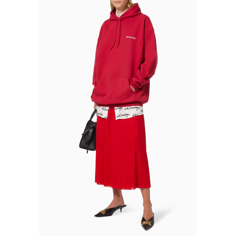 Balenciaga - Political Campaign Medium Fit Hoodie in Organic Fleece Red