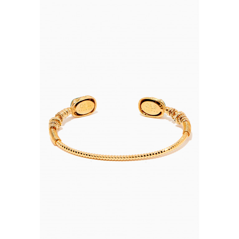 Gas Bijoux - Duality Scaramouche Twist Bracelet in 24kt Gold Plating Green