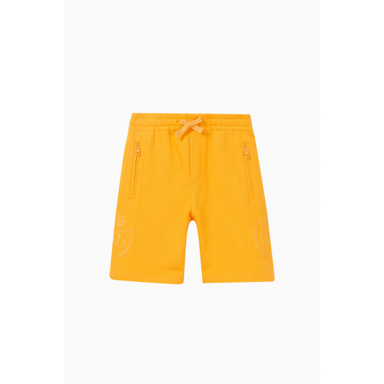 Dolce & Gabbana - Crown Logo Cotton Shorts Orange