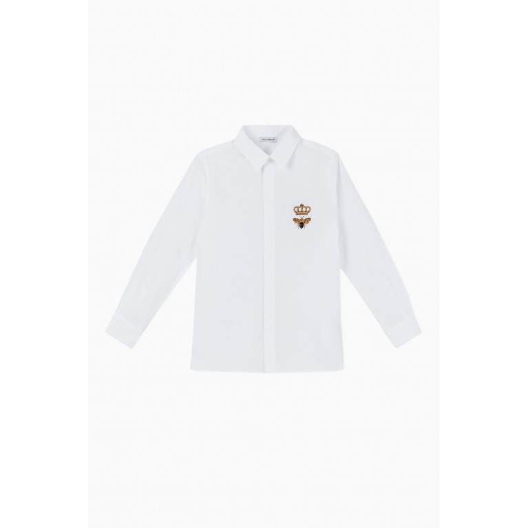 Dolce & Gabbana - Crown Bee Cotton Poplin Shirt