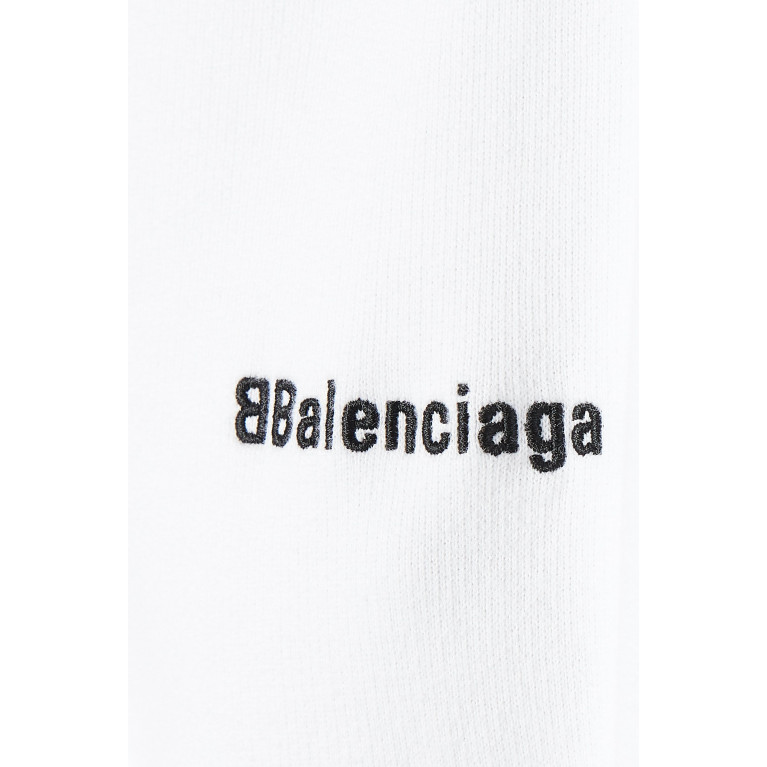 Balenciaga - BB Logo Medium Fit Hoodie in Curly Fleece White