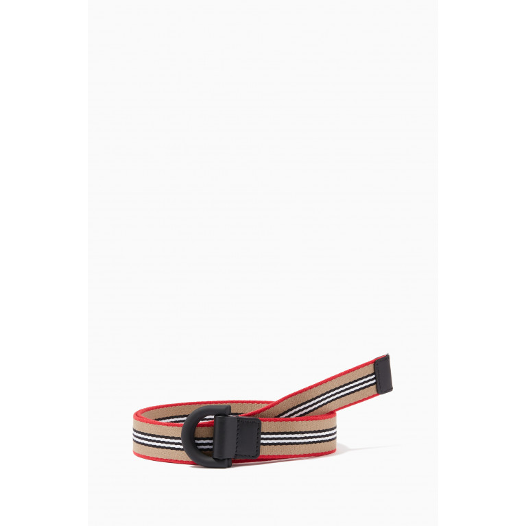 Burberry - D-ring Belt in Icon Stripe Cotton