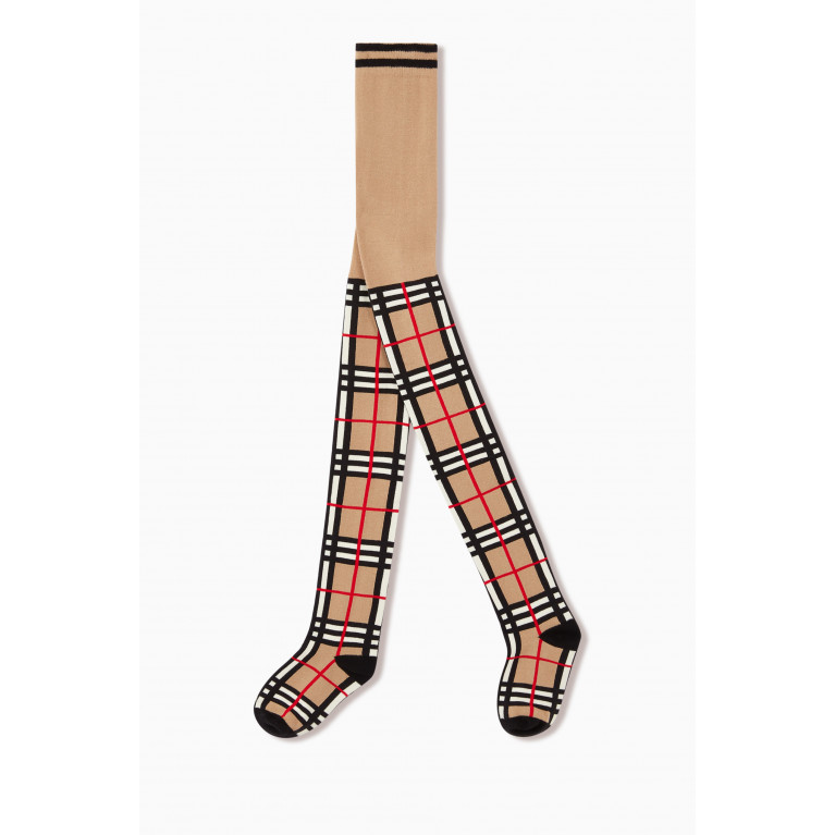 Burberry - Tights in Vintage Check Cotton Blend Knit