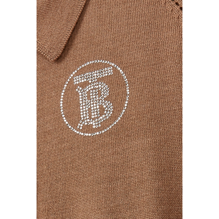 Burberry - Crystal Monogram Motif Merino Wool Cardigan