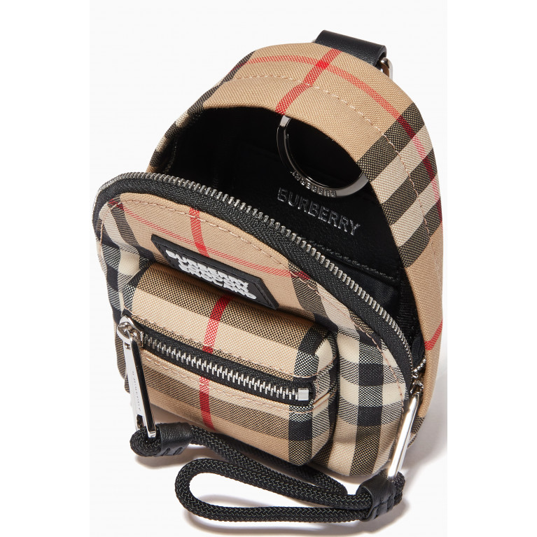 Burberry - Backpack Charm in Vintage Check Bonded Cotton