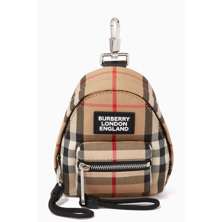 Burberry - Backpack Charm in Vintage Check Bonded Cotton