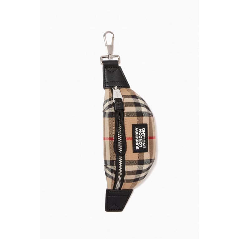 Burberry - Bum Bag Charm in Vintage Check Cotton Blend and Leather