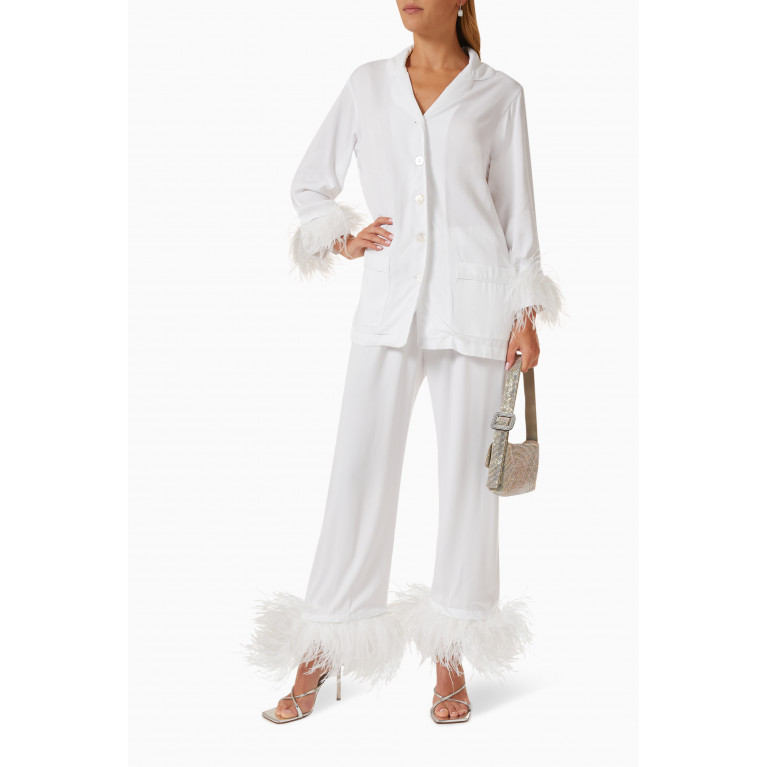 Sleeper - Party Pyjamas Set with Double Feathers in Viscose