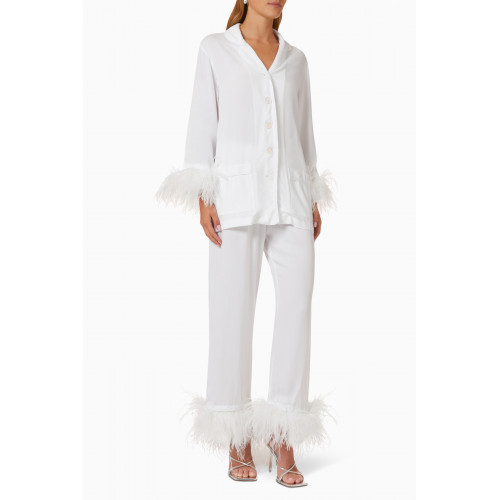 Sleeper - Party Pyjamas Set with Double Feathers in Viscose