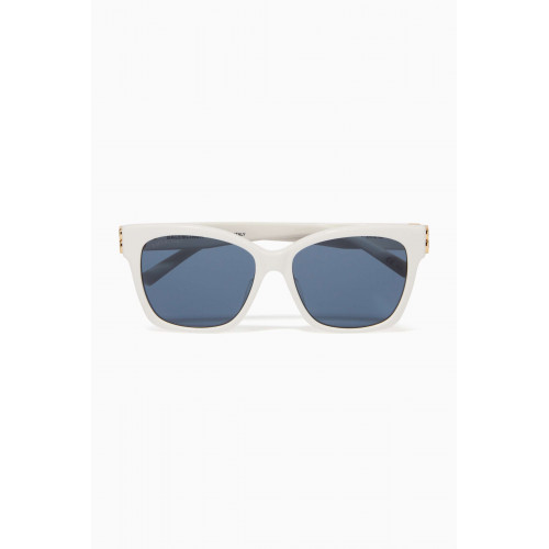 Balenciaga - Square D-Frame Sunglasses in Acetate White