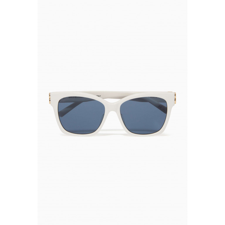 Balenciaga - Square D-Frame Sunglasses in Acetate White