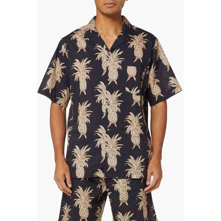 Desmond & Dempsey - Howie Pineapple Cuban Pyjama Shirt