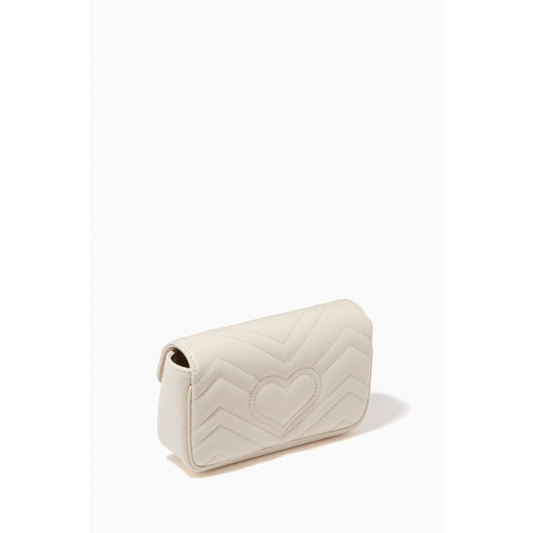 Gucci - Super Mini GG Marmont Bag in Matelassé Leather White
