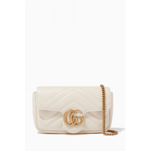 Gucci - Super Mini GG Marmont Bag in Matelassé Leather White