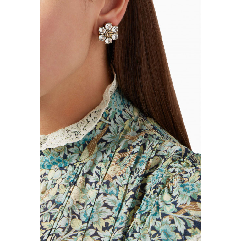 Gucci - Double GG Clip Earrings with Crystals
