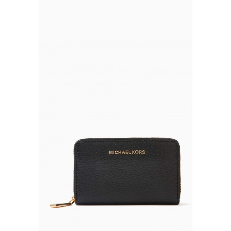 MICHAEL KORS - Small Zip Card Case in Pebble Leather