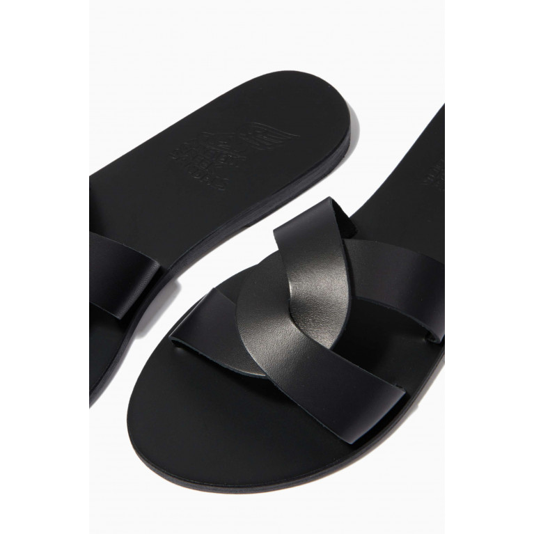 Ancient Greek Sandals - Desmos Sandals in Vachetta Leather Black