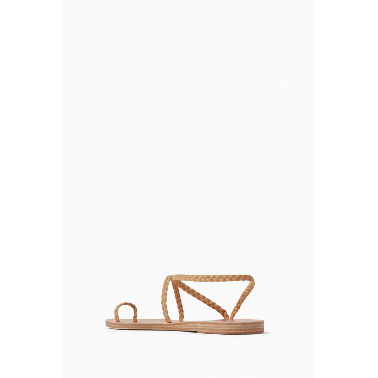 Ancient Greek Sandals - Eleftheria Braided Sandals in Nappa Leather Neutral