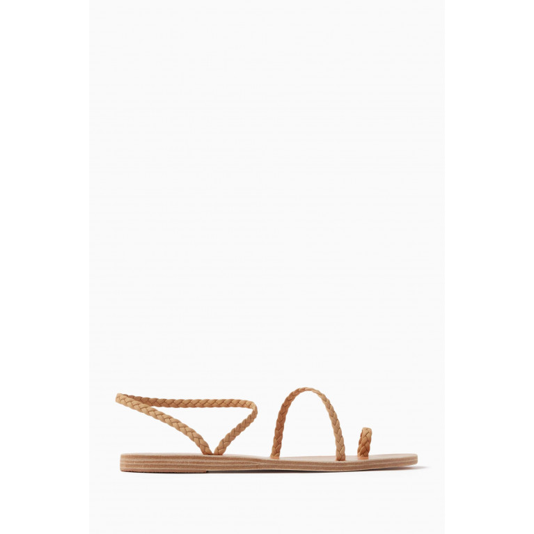 Ancient Greek Sandals - Eleftheria Braided Sandals in Nappa Leather Neutral