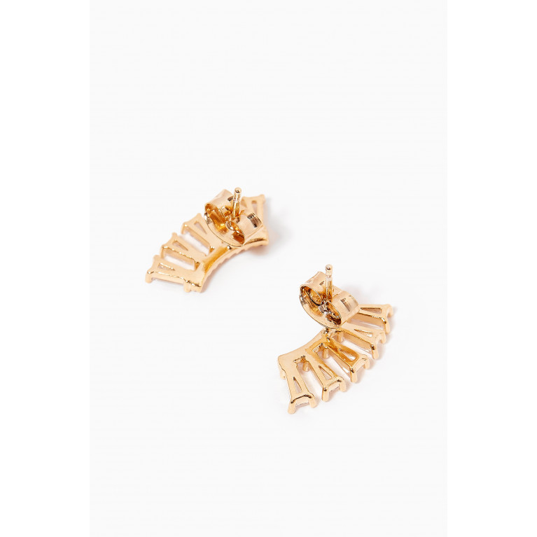 Tai Jewelry - Baguette Fan Crawler Earrings in Gold Plating