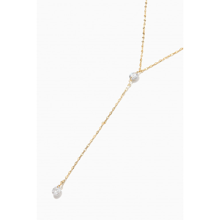 Tai Jewelry - Y-Necklace with Cubic Zirconia in Gold Plating