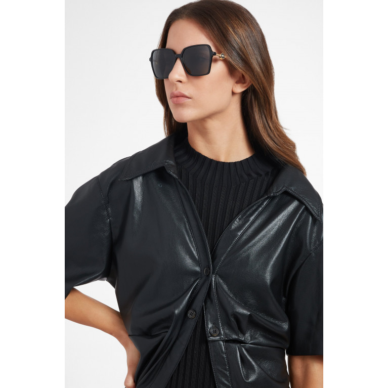 Versace - Enamel Medusa Square Sunglasses Black