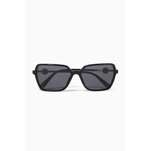 Versace - Enamel Medusa Square Sunglasses Black