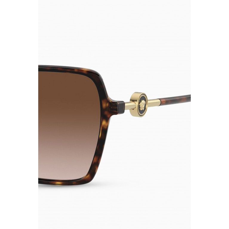 Versace - Enamel Medusa Square Sunglasses Brown