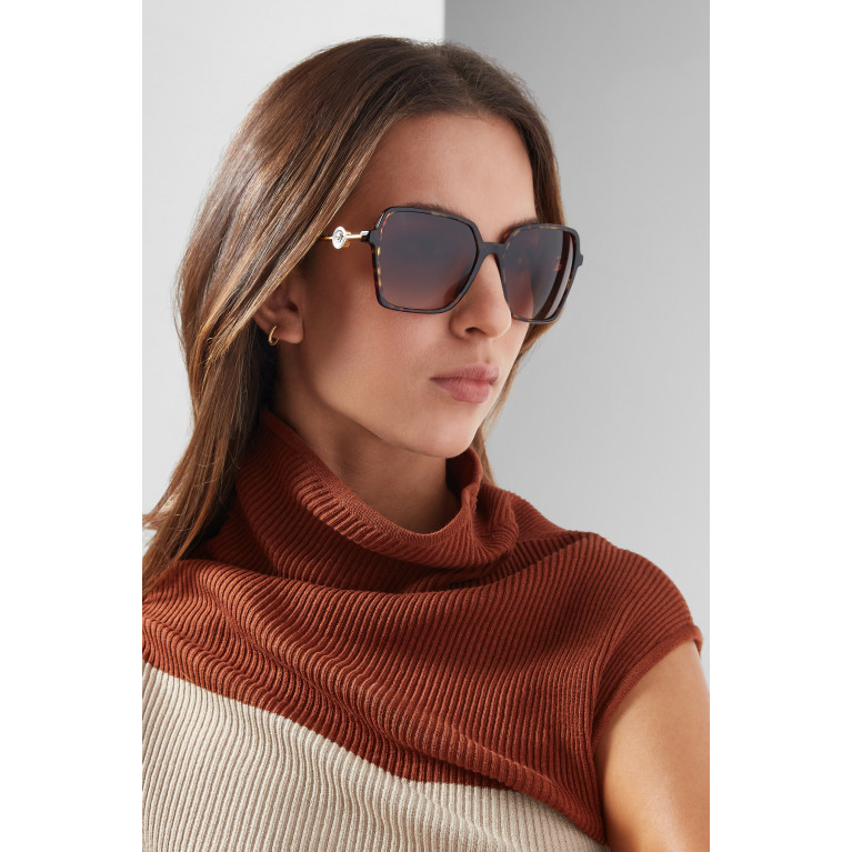 Versace - Enamel Medusa Square Sunglasses Brown