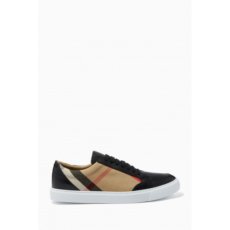 Burberry - Sneakers in Leather and House Check Cotton