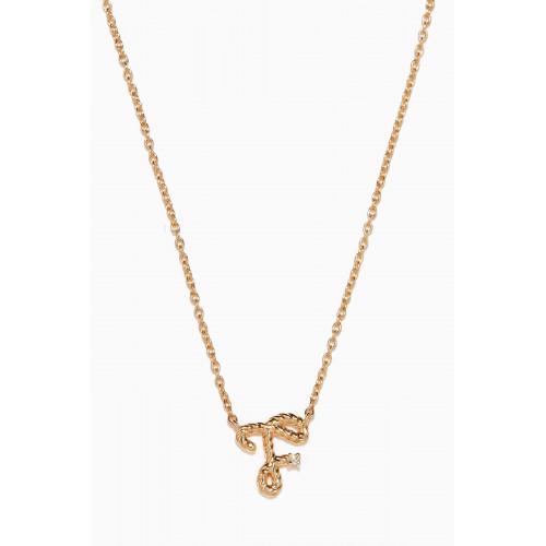 MKS Jewellery - Promise Letter Necklace with Diamond in 18kt Yellow Gold