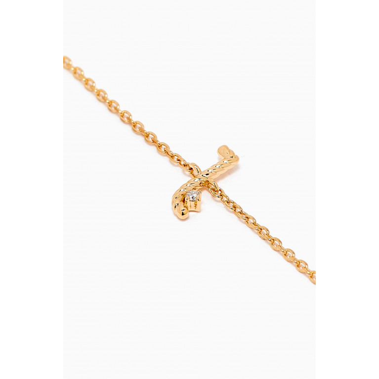 MKS Jewellery - Promise Letter Bracelet with Diamond in 18kt Yellow Gold