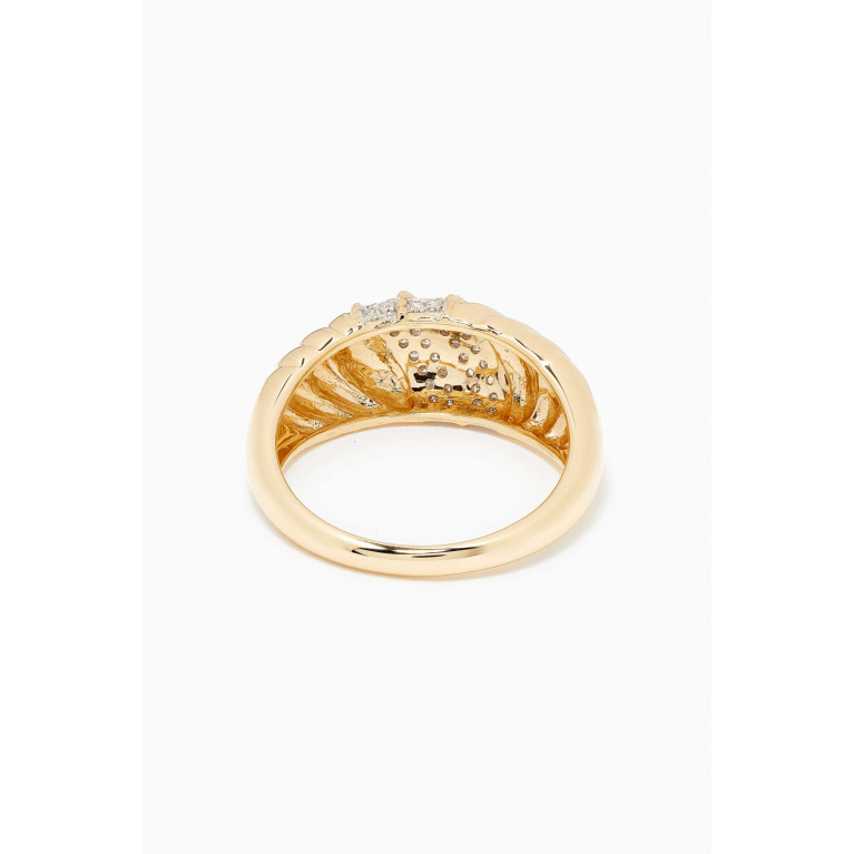 STONE AND STRAND - Le Grande Cupola Ring with Diamonds in 10kt Yellow Gold
