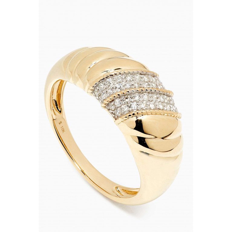 STONE AND STRAND - Le Grande Cupola Ring with Diamonds in 10kt Yellow Gold