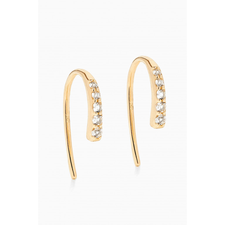 STONE AND STRAND - Hooked on You Topaz Earrings in 14kt Yellow Gold