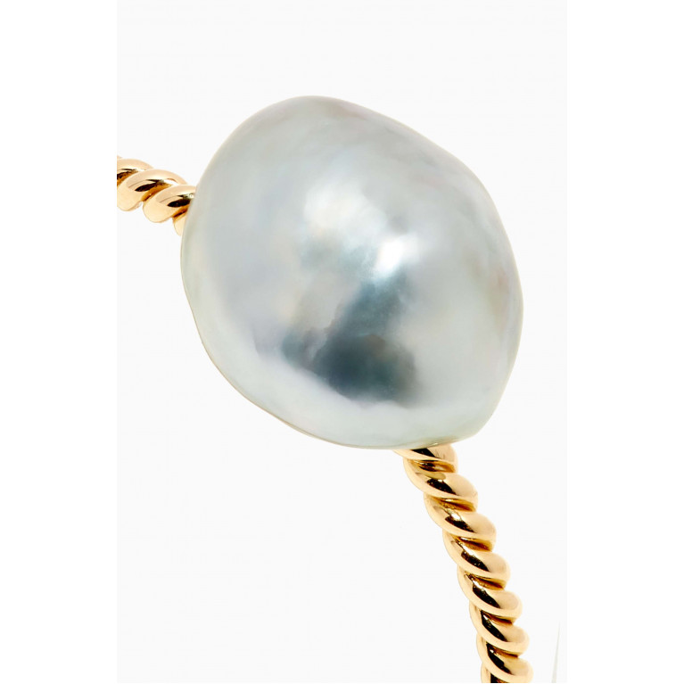 Robert Wan - Pearl Twisted Ring in 18kt Yellow Gold