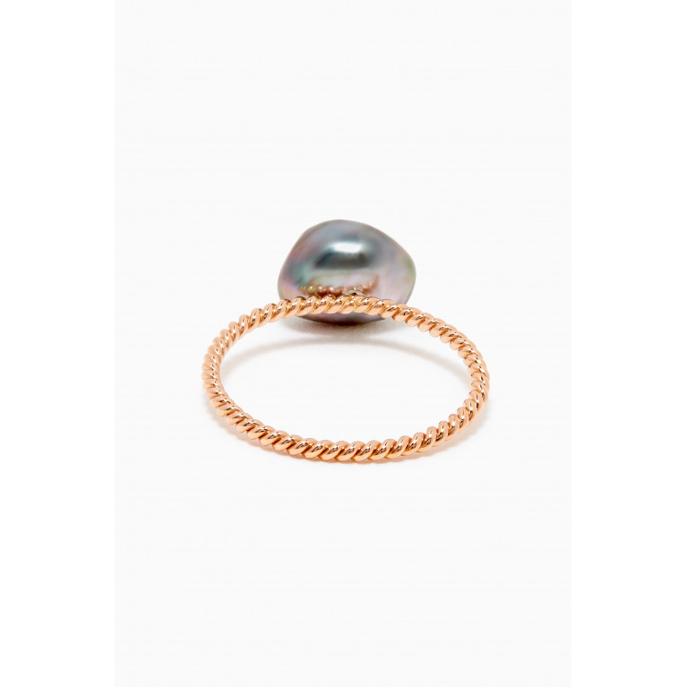 Robert Wan - Pearl Twisted Ring in 18kt Rose Gold