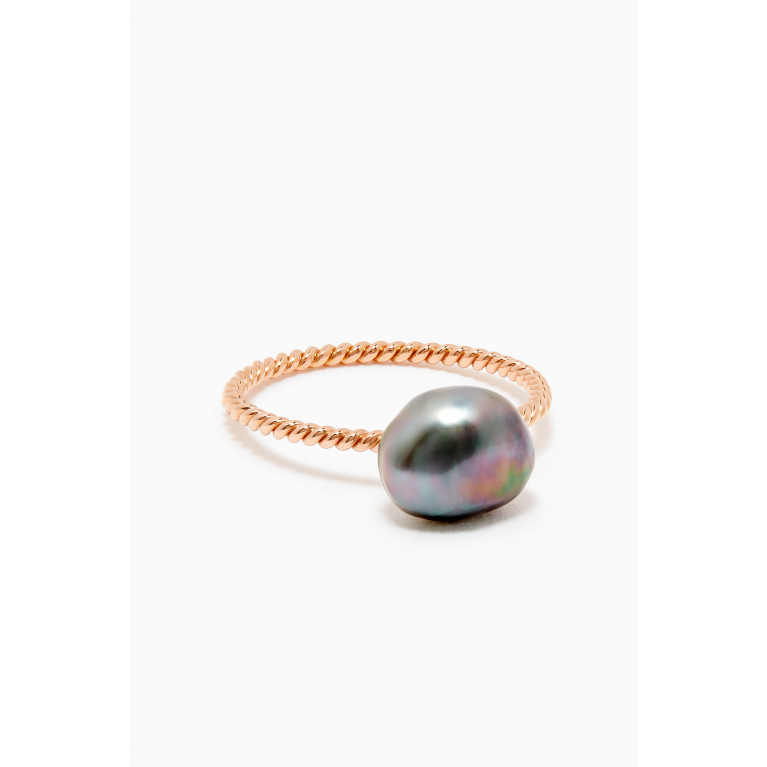 Robert Wan - Pearl Twisted Ring in 18kt Rose Gold