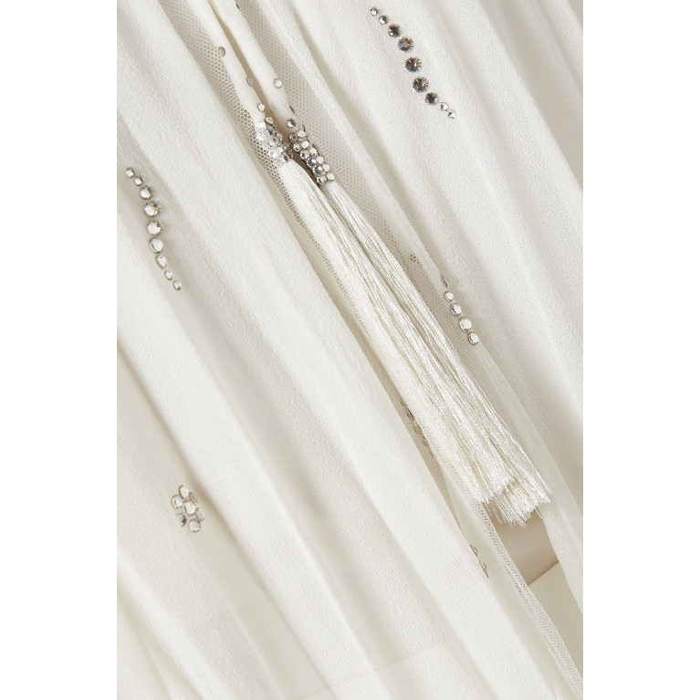 Pearl Haute Couture - Asymmetric Crystal Chiffon Blouse