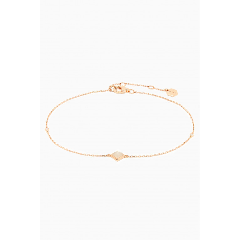 Marli - Cleo Pyramid Diamond Anklet with Moonstone in 18kt Rose Gold