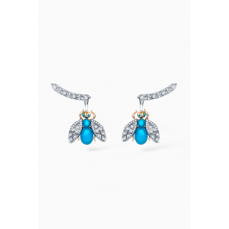 Garrard - Enchanted Palace Jewelled Bug Earrings in 18kt White Gold