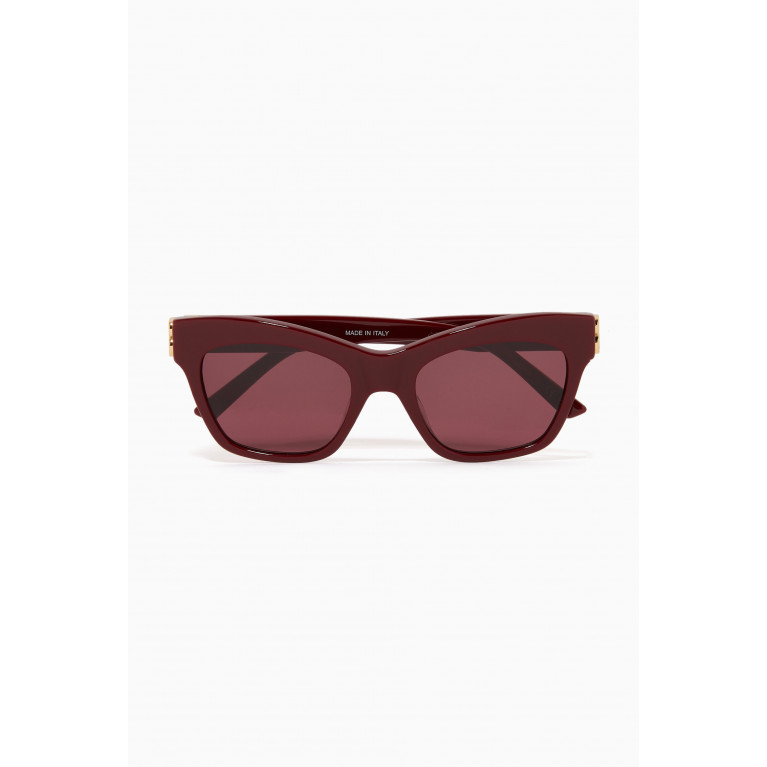 Balenciaga - Square D-Frame Sunglasses in Acetate Burgundy