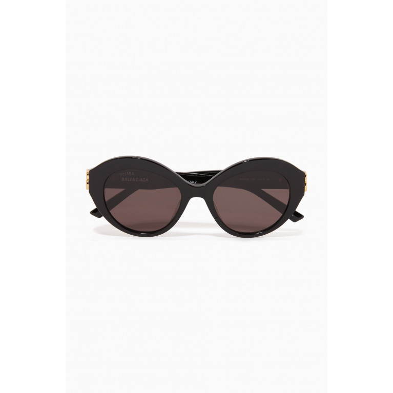 Balenciaga - Round D-Frame Sunglasses in Acetate Black