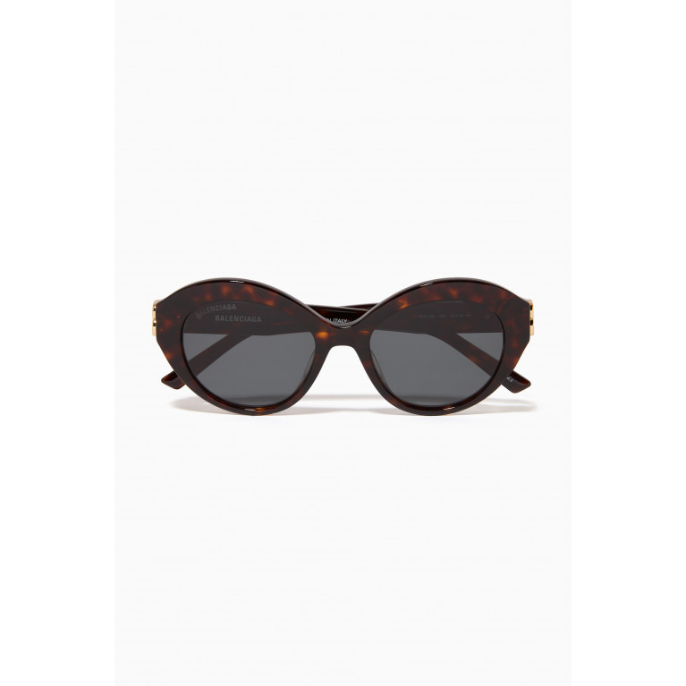 Balenciaga - Round D-Frame Sunglasses in Acetate Brown