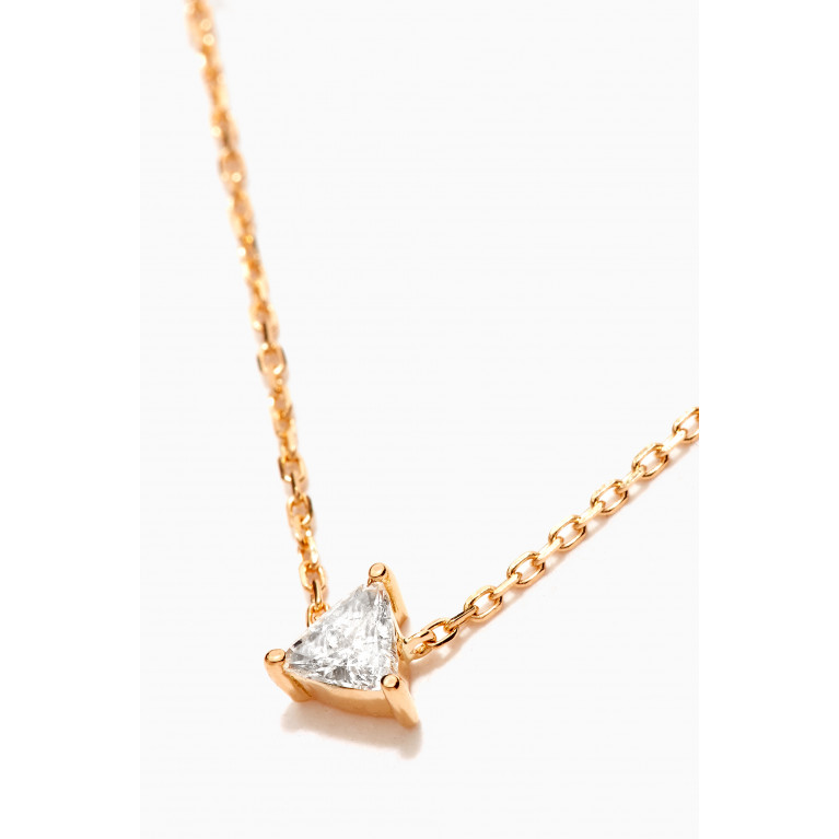 Aquae Jewels - Triangle Solitaire Diamond Necklace in 18kt Yellow Gold