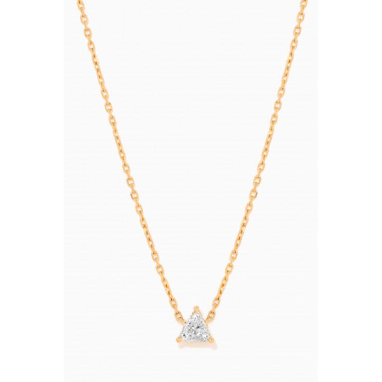 Aquae Jewels - Triangle Solitaire Diamond Necklace in 18kt Yellow Gold