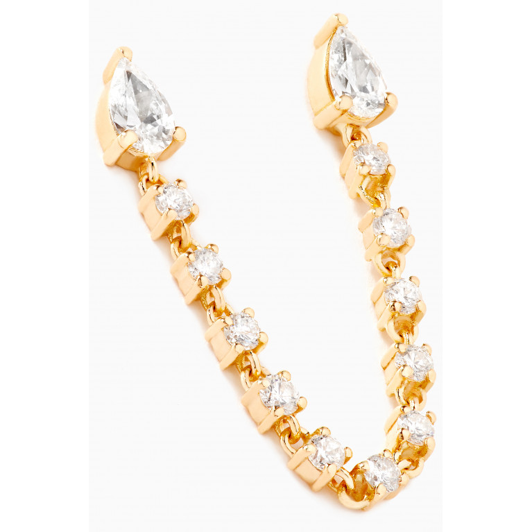 Aquae Jewels - Single Pear Diamond Earring in 18kt Yellow Gold Yellow