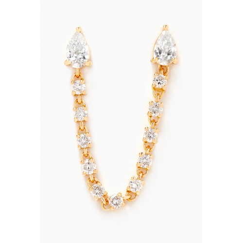 Aquae Jewels - Single Pear Diamond Earring in 18kt Yellow Gold Yellow