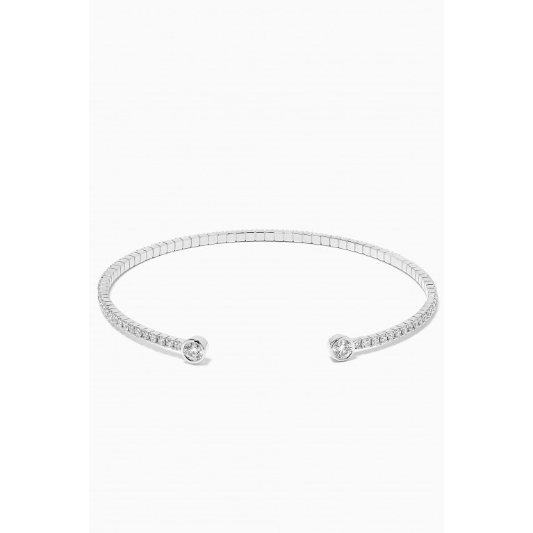 Aquae Jewels - Diamond Bangle in 18kt White Gold Silver